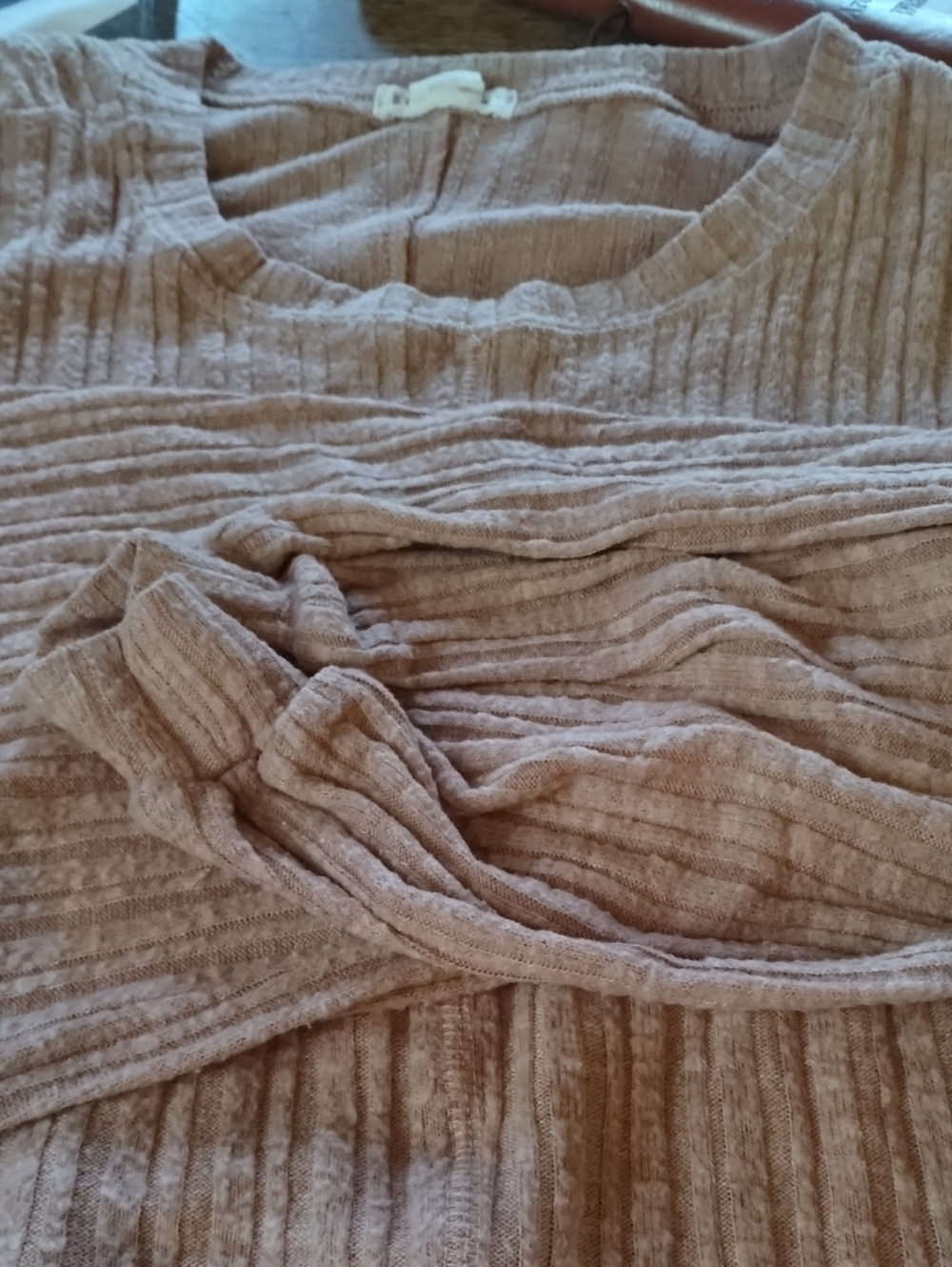 Billabong Ribbed Long Sleeve Top - Taupe